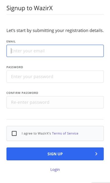 WazirX-Signup