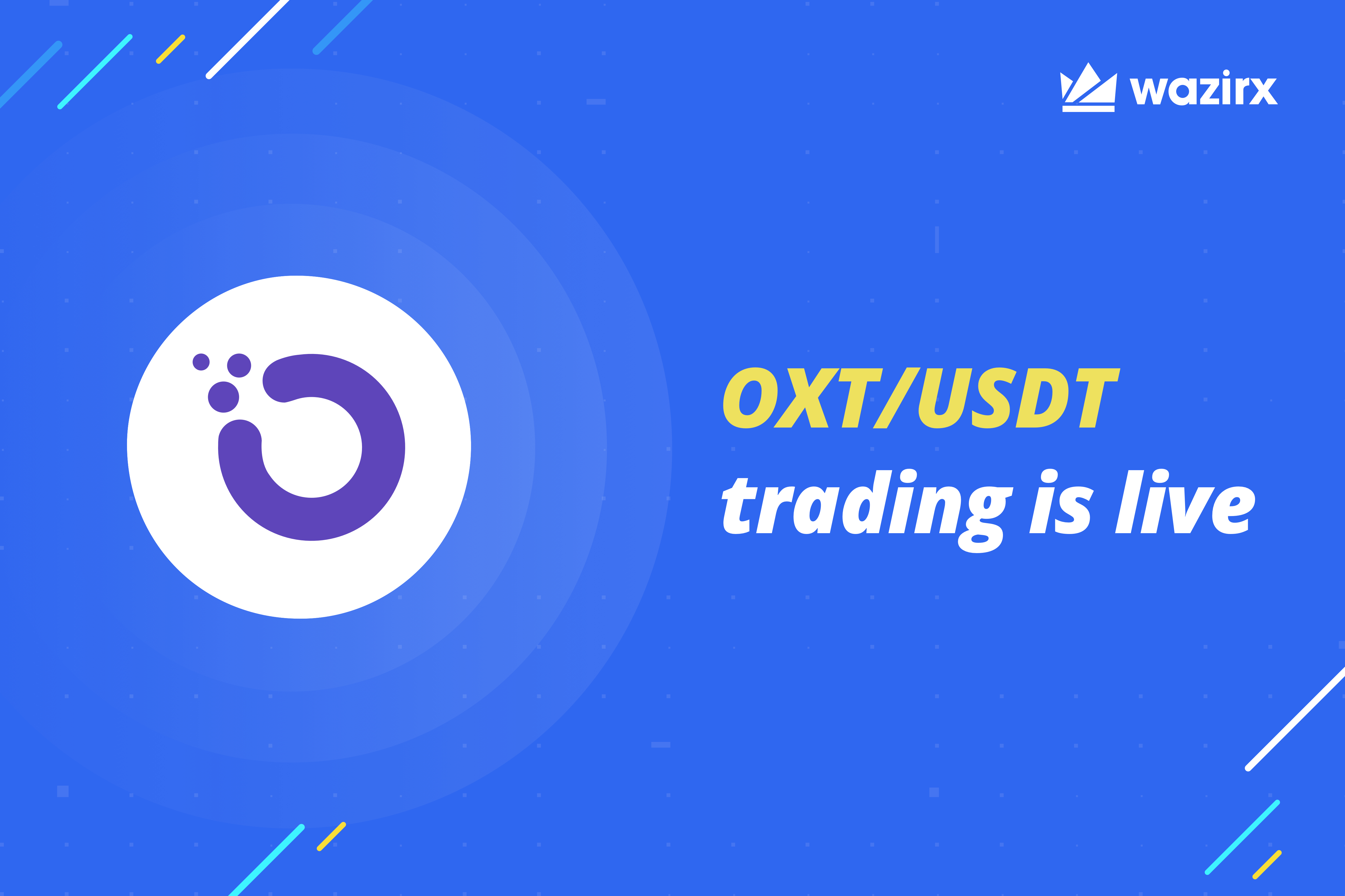 OXT/USDT trading is live on WazirX