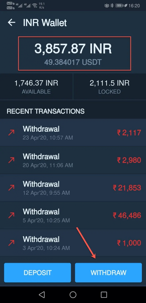 Withdraw funds into your bank account