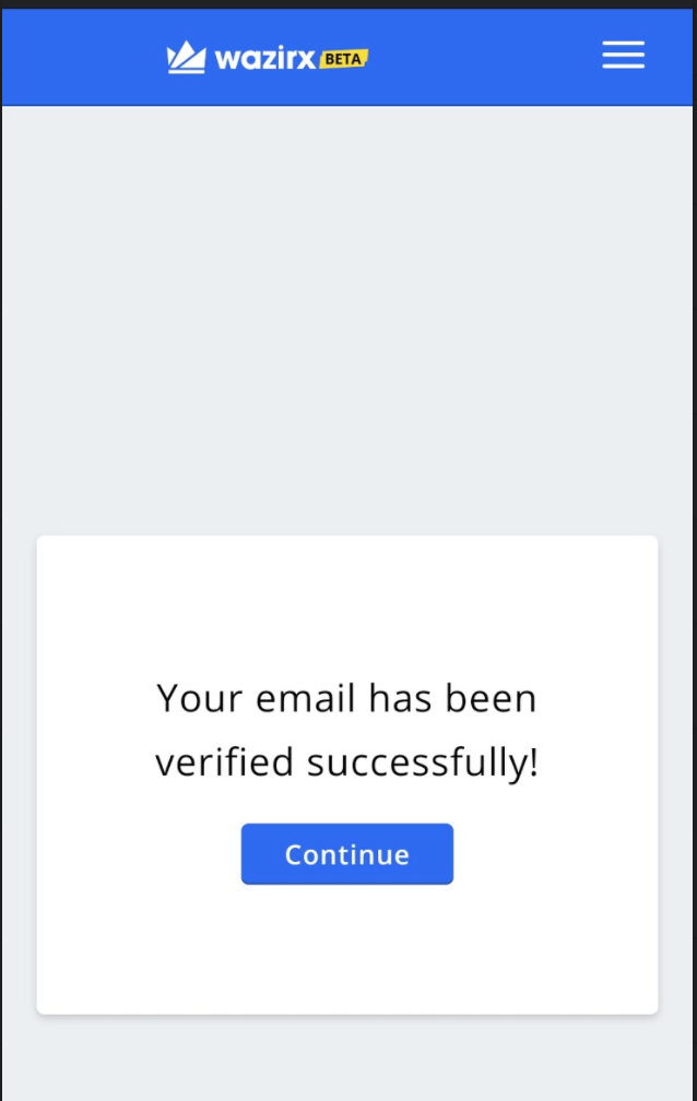 email verification wazirx app