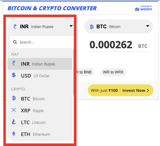 Crypto Converter - Cryptocurrency Calculator & Conversion Table