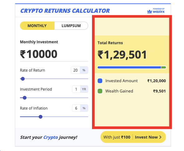 crypto investment calculator