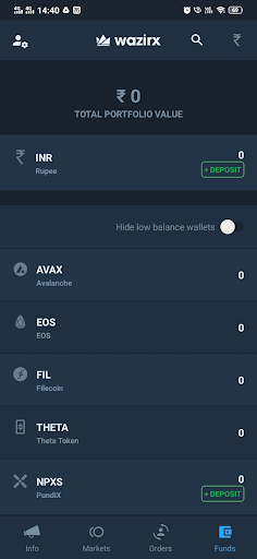 wazirx app adding fund