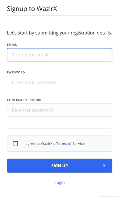 Create a WazirX Account