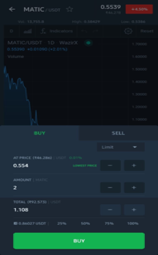 Buy MATIC on WazirX