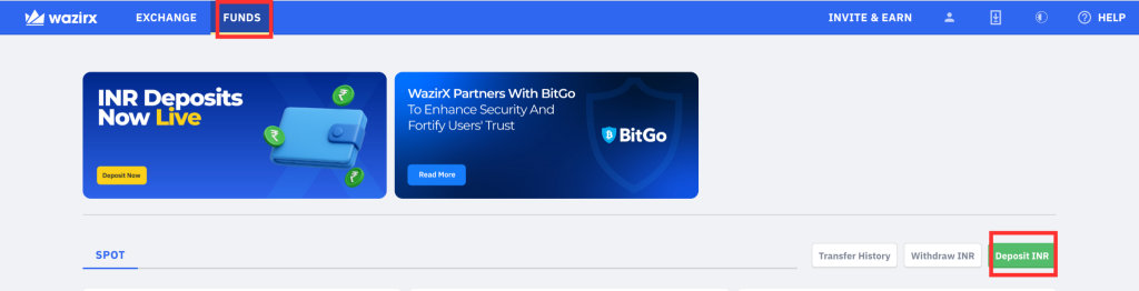 Buy Bitcoin on WazirX