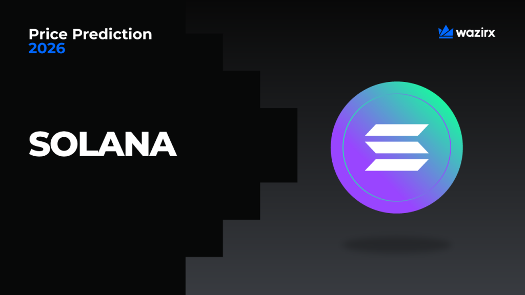 Solana (SOL) price outlook and analysis for 2026 with the Solana logo and WazirX branding