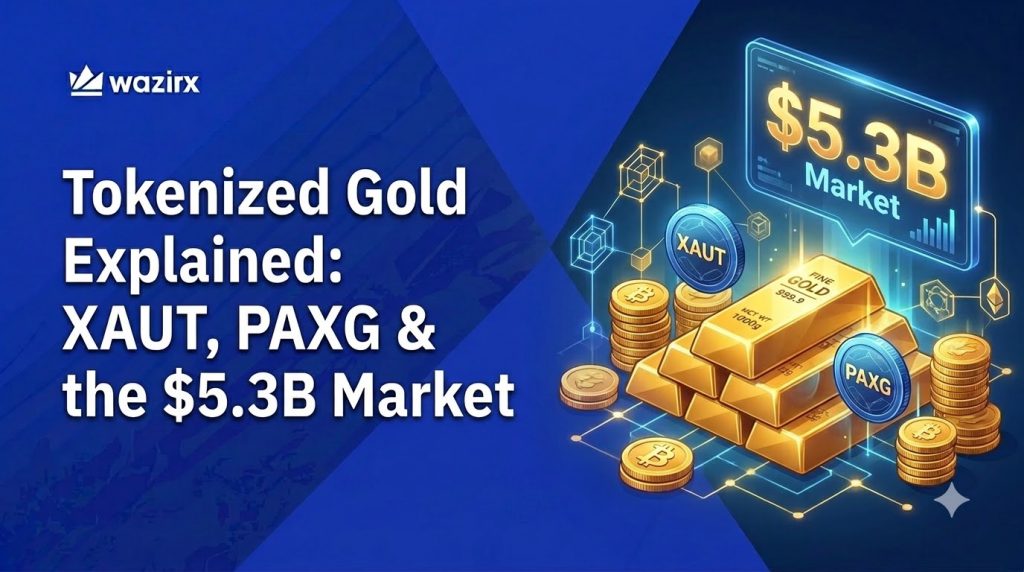 Tokenized gold crossed $5.3B in 2026, led by XAUT and PAXG. See how it works, why it's growing fast, and how to trade gold price moves with WazirX Futures.